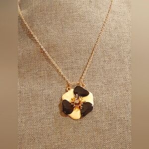 14k Gold Plated 925 Sterling Silver Flower Petal Pendant Statement Necklace (A)
